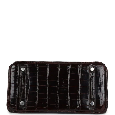 Hermes Birkin 25 Havane Shiny Niloticus Crocodile Palladium Hardware
