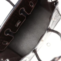 Hermes Birkin 25 Havane Shiny Niloticus Crocodile Palladium Hardware
