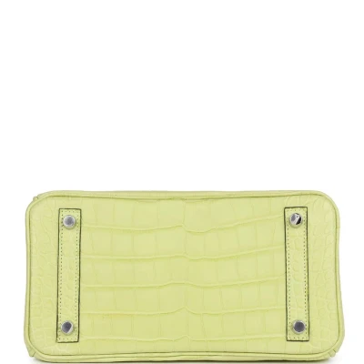 Hermes Birkin 25 Jaune Bourgeon Matte Alligator Palladium Hardware Hermes Birkin 25 Jaune Bourgeon Matte Alligator Palladium Hardware