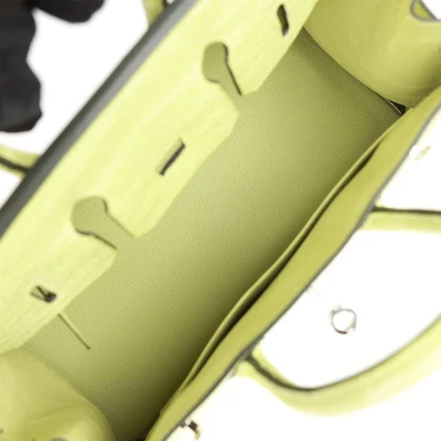 Hermes Birkin 25 Jaune Bourgeon Matte Alligator Palladium Hardware Hermes Birkin 25 Jaune Bourgeon Matte Alligator Palladium Hardware