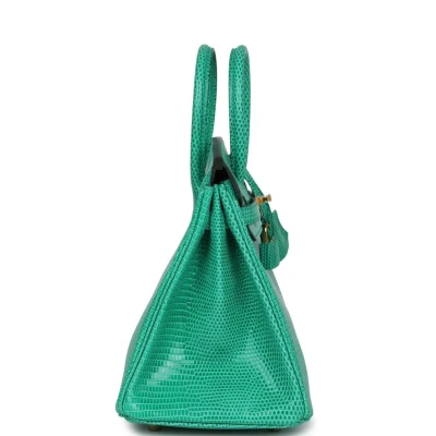 Hermes Birkin 25 Menthe Varanus Niloticus Lizard Gold Hardware