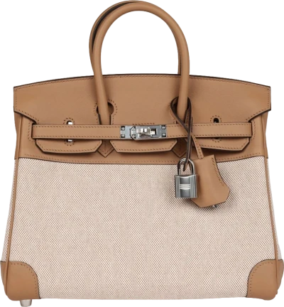 Hermes Birkin 25 Toile H and Chai Swift Palladium Hardware Hermes Birkin 25 Toile H and Chai Swift Palladium Hardware
