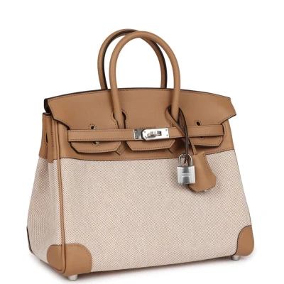 Hermes Birkin 25 Toile H and Chai Swift Palladium Hardware Hermes Birkin 25 Toile H and Chai Swift Palladium Hardware