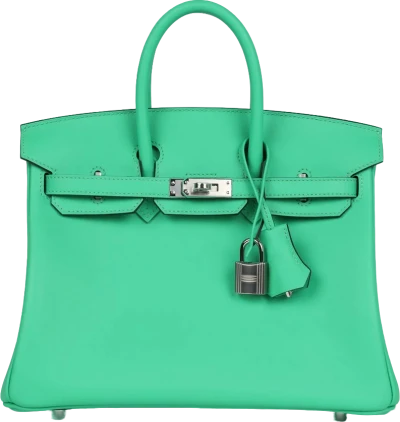 Hermes Birkin 25 Vert Comics Swift Palladium Hardware Hermes Birkin 25 Vert Comics Swift Palladium Hardware