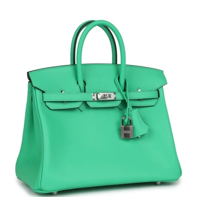 Hermes Birkin 25 Vert Comics Swift Palladium Hardware Hermes Birkin 25 Vert Comics Swift Palladium Hardware