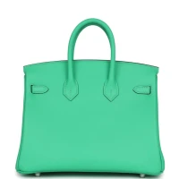 Hermes Birkin 25 Vert Comics Swift Palladium Hardware Hermes Birkin 25 Vert Comics Swift Palladium Hardware