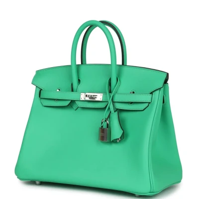 Hermes Birkin 25 Vert Comics Swift Palladium Hardware Hermes Birkin 25 Vert Comics Swift Palladium Hardware