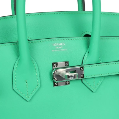 Hermes Birkin 25 Vert Comics Swift Palladium Hardware Hermes Birkin 25 Vert Comics Swift Palladium Hardware