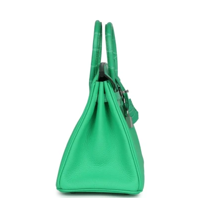 Hermes Birkin 25 Vert Comics Togo and Matte Alligator Touch Palladium Hardware Hermes Birkin 25 Vert Comics Togo and Matte Alligator Touch Palladium Hardware