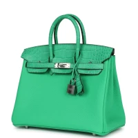 Hermes Birkin 25 Vert Comics Togo and Matte Alligator Touch Palladium Hardware Hermes Birkin 25 Vert Comics Togo and Matte Alligator Touch Palladium Hardware