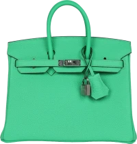 Hermes Birkin 25 Vert Comics Togo Palladium Hardware Hermes Birkin 25 Vert Comics Togo Palladium Hardware