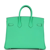 Hermes Birkin 25 Vert Comics Togo Palladium Hardware Hermes Birkin 25 Vert Comics Togo Palladium Hardware