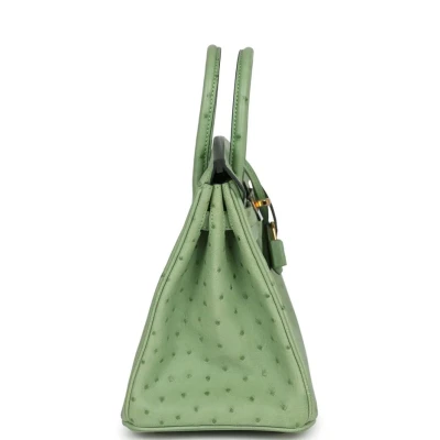 Hermes Birkin 25 Vert Criquet Ostrich Gold Hardware Hermes Birkin 25 Vert Criquet Ostrich Gold Hardware