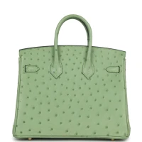 Hermes Birkin 25 Vert Criquet Ostrich Gold Hardware Hermes Birkin 25 Vert Criquet Ostrich Gold Hardware