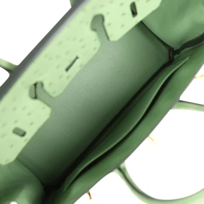 Hermes Birkin 25 Vert Criquet Ostrich Gold Hardware Hermes Birkin 25 Vert Criquet Ostrich Gold Hardware