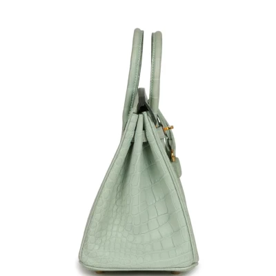 Hermes Birkin 25 Vert D'Eau Matte Alligator Gold Hardware Hermes Birkin 25 Vert D'Eau Matte Alligator Gold Hardware