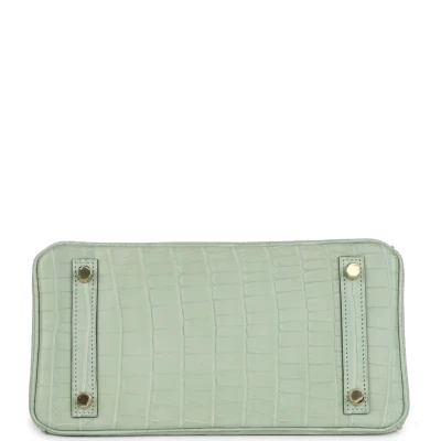 Hermes Birkin 25 Vert D'Eau Matte Alligator Gold Hardware Hermes Birkin 25 Vert D'Eau Matte Alligator Gold Hardware