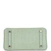 Hermes Birkin 25 Vert D'Eau Matte Alligator Gold Hardware Hermes Birkin 25 Vert D'Eau Matte Alligator Gold Hardware