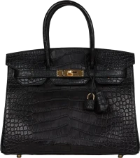 Hermes Birkin 30 Black Matte Alligator Gold Hardware Hermes Birkin 30 Black Matte Alligator Gold Hardware