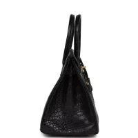 Hermes Birkin 30 Black Matte Alligator Gold Hardware Hermes Birkin 30 Black Matte Alligator Gold Hardware