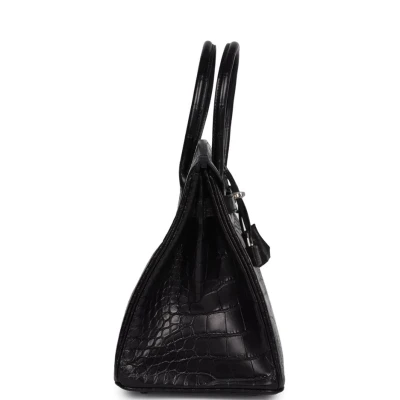 Hermes Birkin 30 Black Matte Alligator Palladium Hardware Hermes Birkin 30 Black Matte Alligator Palladium Hardware