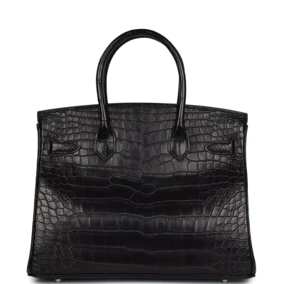 Hermes Birkin 30 Black Matte Alligator Palladium Hardware Hermes Birkin 30 Black Matte Alligator Palladium Hardware
