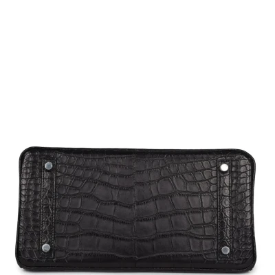 Hermes Birkin 30 Black Matte Alligator Palladium Hardware Hermes Birkin 30 Black Matte Alligator Palladium Hardware