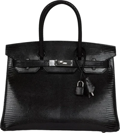 Hermes Birkin 30 Black Niloticus Lizard Palladium Hardware Hermes Birkin 30 Black Niloticus Lizard Palladium Hardware