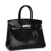 Hermes Birkin 30 Black Niloticus Lizard Palladium Hardware Hermes Birkin 30 Black Niloticus Lizard Palladium Hardware