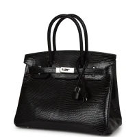 Hermes Birkin 30 Black Niloticus Lizard Palladium Hardware Hermes Birkin 30 Black Niloticus Lizard Palladium Hardware
