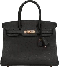 Hermes Birkin 30 Black Ostrich Rose Gold Hardware Hermes Birkin 30 Black Ostrich Rose Gold Hardware