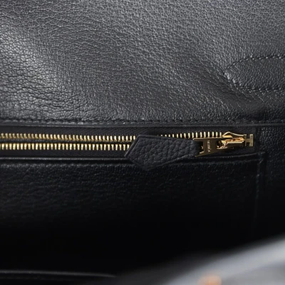 Hermes Birkin 30 Black Shiny Niloticus Crocodile and Togo Touch Rose Gold Hardware Hermes Birkin 30 Black Shiny Niloticus Crocodile and Togo Touch Rose Gold Hardware