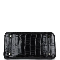 Hermes Birkin 30 Black Shiny Porosus Crocodile Gold Hardware
