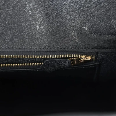 Hermes Birkin 30 Black Shiny Porosus Crocodile Gold Hardware