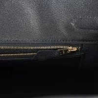 Hermes Birkin 30 Black Shiny Porosus Crocodile Gold Hardware