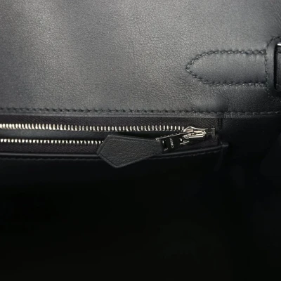 Hermes Birkin 30 Black Swift and Ecru Toile Palladium Hardware Hermes Birkin 30 Black Swift and Ecru Toile Palladium Hardware