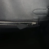 Hermes Birkin 30 Black Swift and Ecru Toile Palladium Hardware Hermes Birkin 30 Black Swift and Ecru Toile Palladium Hardware