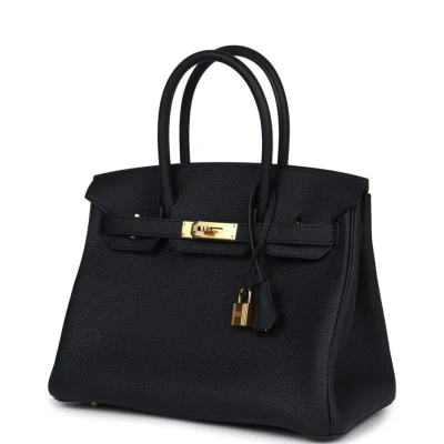 Hermes Birkin 30 Black Togo Gold Hardware