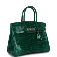 Hermes Birkin 30 Emerald Shiny Niloticus Crocodile Palladium Hardware