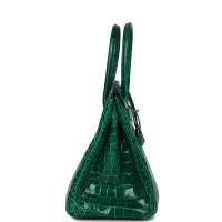 Hermes Birkin 30 Emerald Shiny Niloticus Crocodile Palladium Hardware