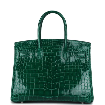 Hermes Birkin 30 Emerald Shiny Niloticus Crocodile Palladium Hardware
