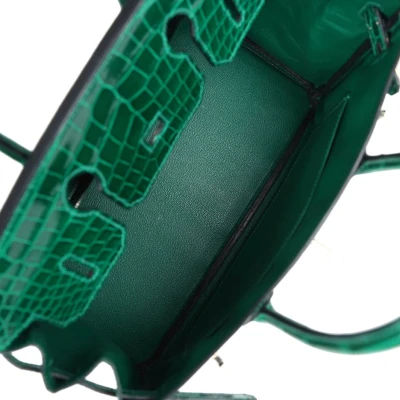 Hermes Birkin 30 Emerald Shiny Niloticus Crocodile Palladium Hardware