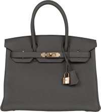 Hermes Birkin 30 Etain Togo Rose Gold Hardware Hermes Birkin 30 Etain Togo Rose Gold Hardware