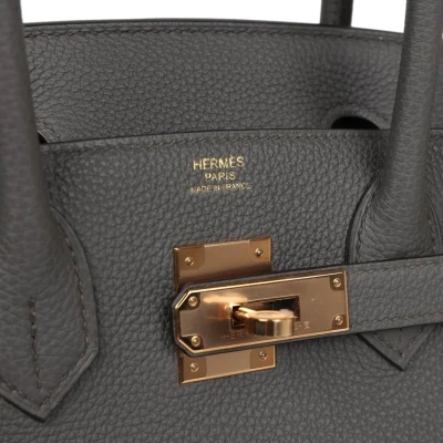 Hermes Birkin 30 Etain Togo Rose Gold Hardware Hermes Birkin 30 Etain Togo Rose Gold Hardware