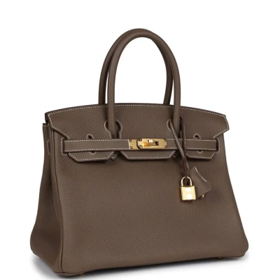 Hermes Birkin 30 Etoupe Clemence Gold Hardware Hermes Birkin 30 Etoupe Clemence Gold Hardware