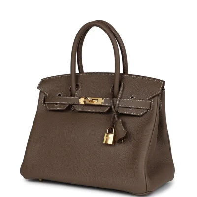 Hermes Birkin 30 Etoupe Clemence Gold Hardware Hermes Birkin 30 Etoupe Clemence Gold Hardware