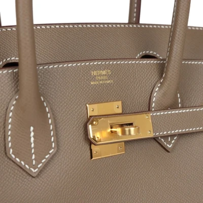 Hermes Birkin 30 Etoupe Epsom Gold Hardware Hermes Birkin 30 Etoupe Epsom Gold Hardware