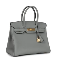 Hermes Birkin 30 Gris Mouette Togo Gold Hardware Hermes Birkin 30 Gris Mouette Togo Gold Hardware