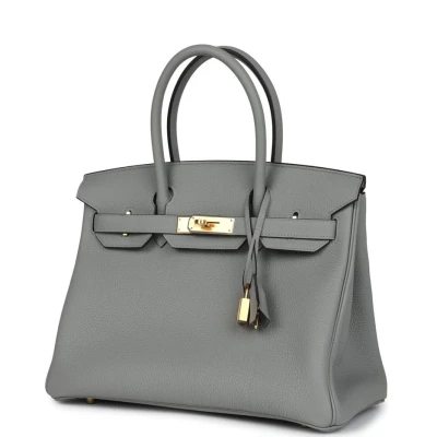 Hermes Birkin 30 Gris Mouette Togo Gold Hardware Hermes Birkin 30 Gris Mouette Togo Gold Hardware