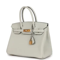 Hermes Birkin 30 Gris Neve Togo Gold Hardware Hermes Birkin 30 Gris Neve Togo Gold Hardware